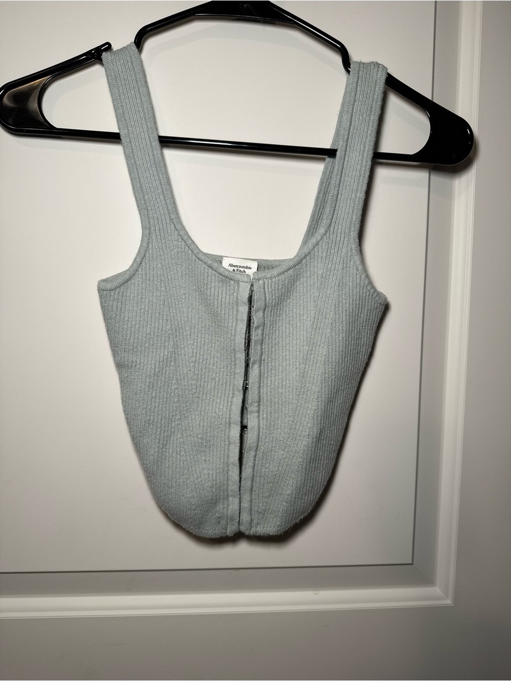 Abercrombie & Fitch Pale Blue Ribbed Button Tank